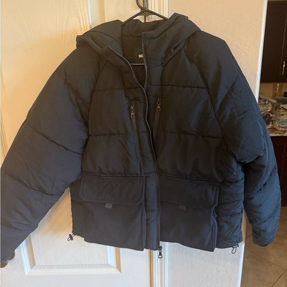 Black Puffer Jacket with Hood